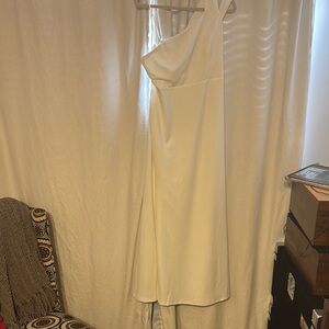 Lulu's Cream One Shoulder Sundress for Brides